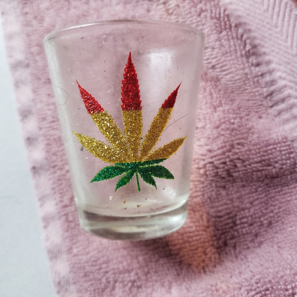 pot leaf shot glass
